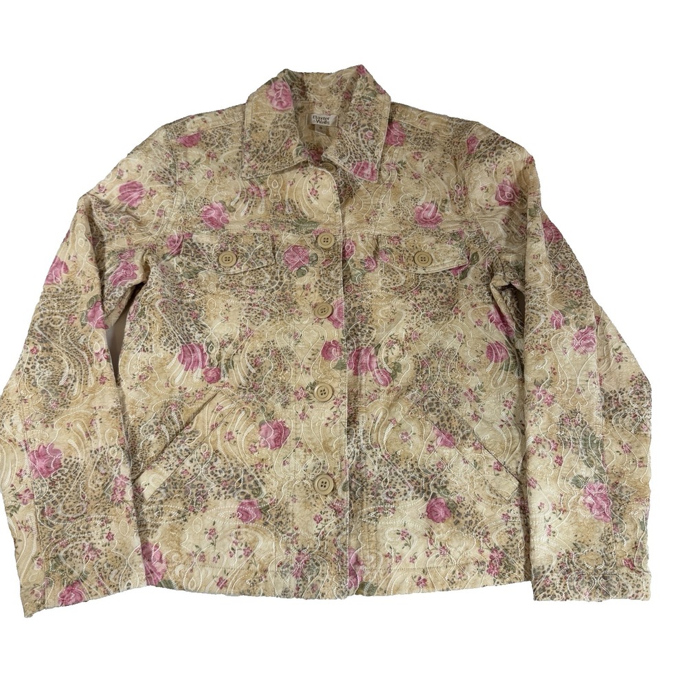 Baxter Wells Floral Embroidered Womens Small Jacket